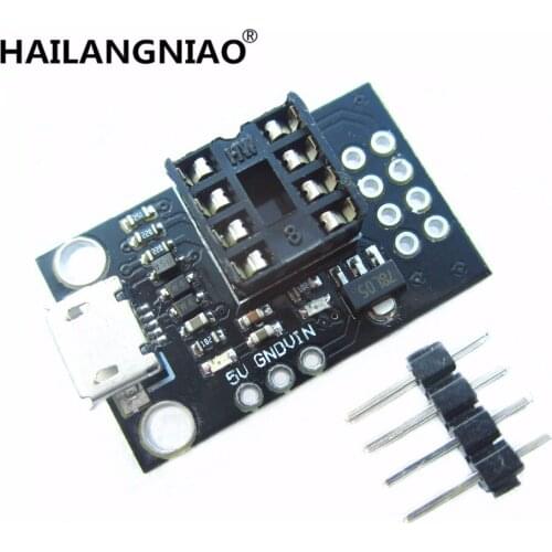 Pluggable Development Board For ATtiny13A/ATtiny25/ATtiny45/ATtiny85 Programming Editor Micro Usb Power Connector