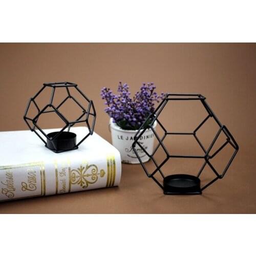 1PC Geometry Metal Tealight Candle Holders Tabletop Candle Stand Home Wedding Candlestick Decorative Accessories MK 010