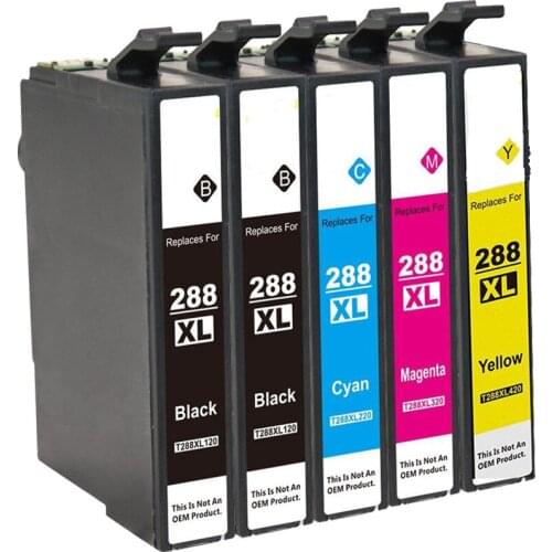 Compatible Ink Cartridge for Epson 288 288XL (2 Black, 1 Cyan, 1 Magenta, 1 Yellow) 5-Pack for XP-330 XP-434 Printer