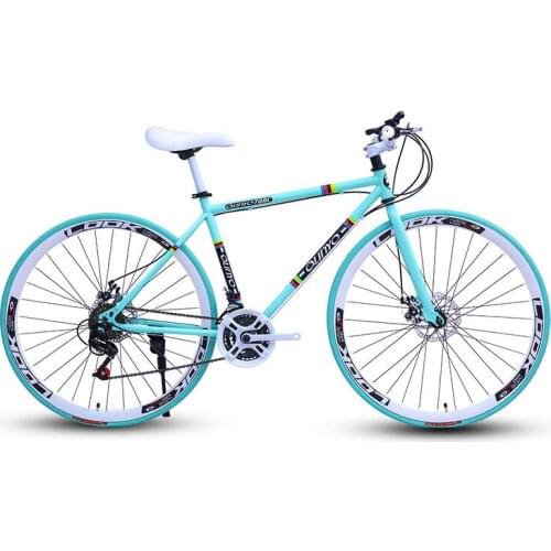 Bicycle Fixed Gear Bicycle 24 Speed 40 Knife Double Disc Brakes Men and Women Adult Bicycle Road Racing