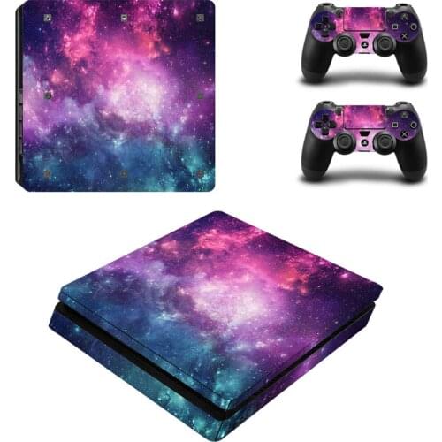 Star Clouds Vinyl Skin Sticker For PS4 Slim Console with 2 Controllers Decal For Sony PlayStation 4 S Skin Protective Cover