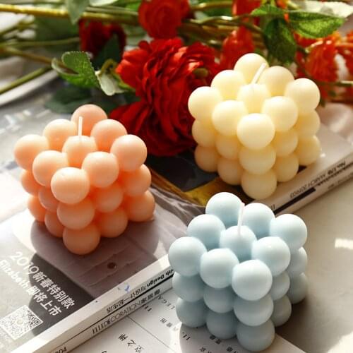 Bubble Cube Candle Soy Wax Scented Candle Cube Wax Fragrance Candle Creative Rose Scented Candles Home Geometric Decoration