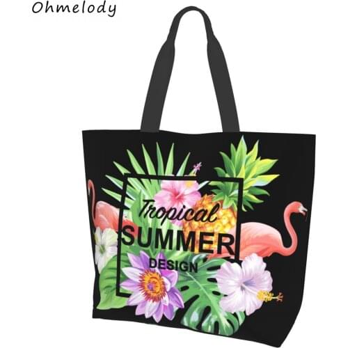 Tropical Summer Womens Beach Totes Ladies Shoulder Handbags Hawaii Style Travelling Tote Foldable Shopping Bags Girls Bookbag