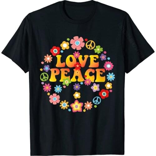Womens PEACE SIGN LOVE 60s 70s Tie Dye Vintage Hippie Costume Gift T-Shirt Youth Tshirts New Arrival Cotton Tops Tees 3D