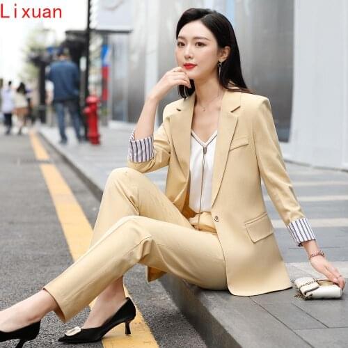 Women pants suits plus size work suits for women professional clothes for women jacket and pants set women suit