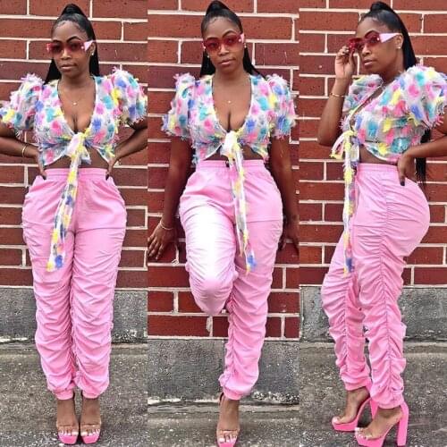 Plus Size Streetwear High Waist Cargo Pants Women Harem Trousers Ruched Casual Joggers Female Hip Hop Push Up Pantalon Femme