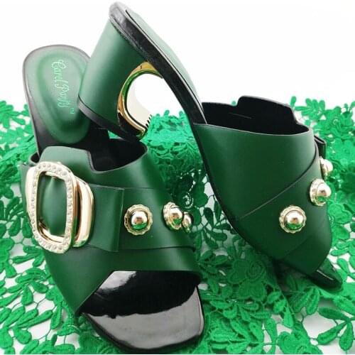 7CM Heels Ladies Evening Party Sandals Shoes Decorate With Metal Decoration Popular Italian Women Shoes For Wedding