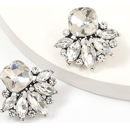 ZHINI Ethnic 3 Colors Zircon Crystal Dangle Earrings for Women Luxury Square Earring Wedding Fashion Jewelry Gift pendientes