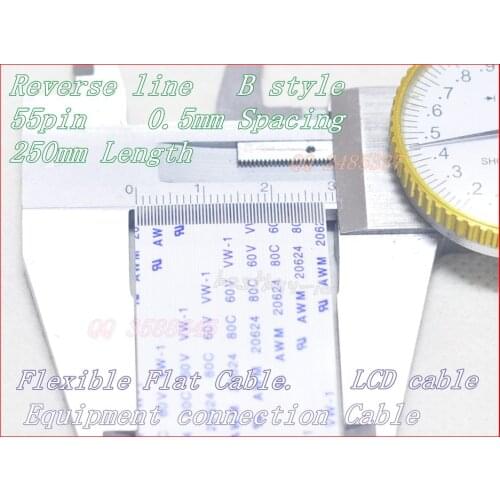 0.5mm Spacing + 250mm Length +55Pin B / Reverse line LCD cable FFC Flexible Flat Cable. 55P*0.5B*250MM