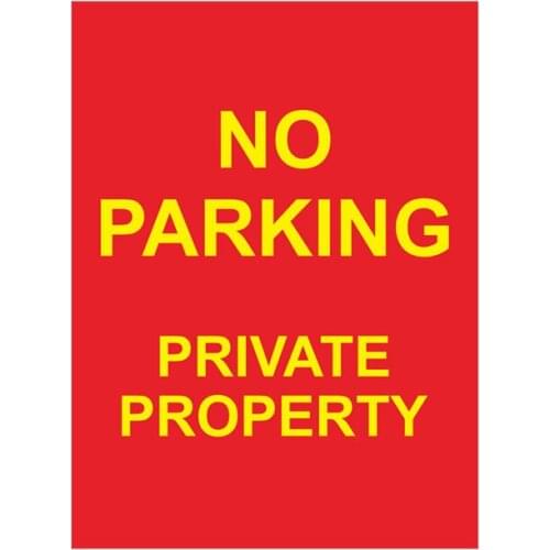 9.2CM*12.5CM 1 Pcs No Parking Private Property Car Sticker Warning Funny Decal PVC for Volkswagen Stickers