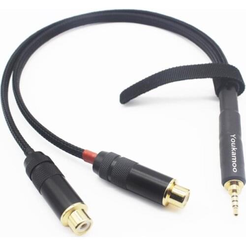 2.5mm Trrs to RCA Female Cable Balanced Headphone Audio Adapter Cable 1FT 0.3M