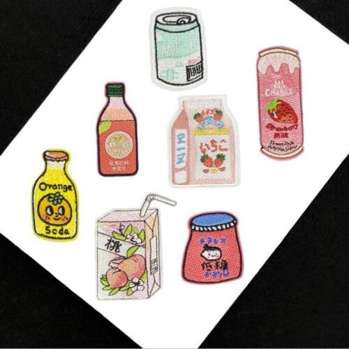 20pcs Beverage Drinks parches Embroidered Patches For Clothing Iron On Patch Appliques Garment Hoodies Jeans Jacket Patchwork