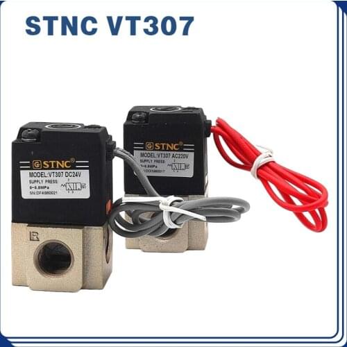 3 way pneumatic High frequency solenoid valve 1/4 thread AC 220v /12V DC VT307 wire lead type