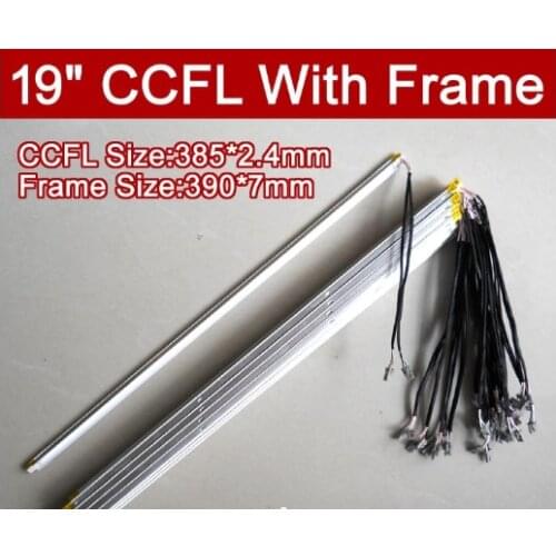 4PCS 19'' inch dual lamps CCFL with frame,LCD monitor lamp backlight with housing,CCFL with cover,CCFL:385mm,FRAME:390mm x7mm