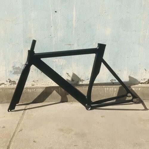 700C Bike Frame Muscular Aluminum Alloy Bicycle Frameset 52cm Fixed Gear Track Fixie 700C Wheel Rim V-Brake Seatpost 27.2mm