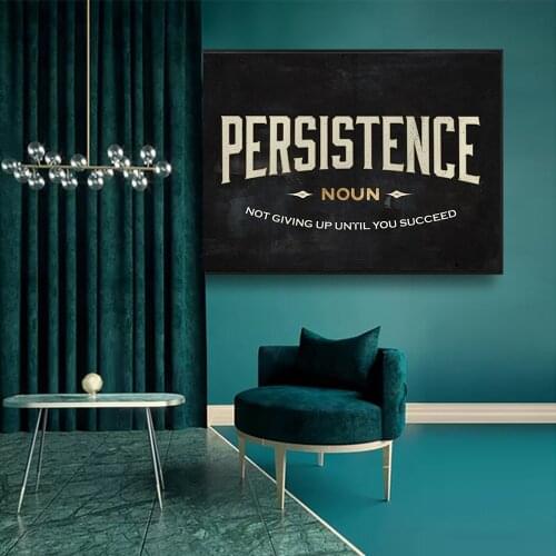 AAHH Text Writing Canvas Painting Persistance Quote Modern Pop Culture Canvas Wall Art Picture for Home Decor Home Poster