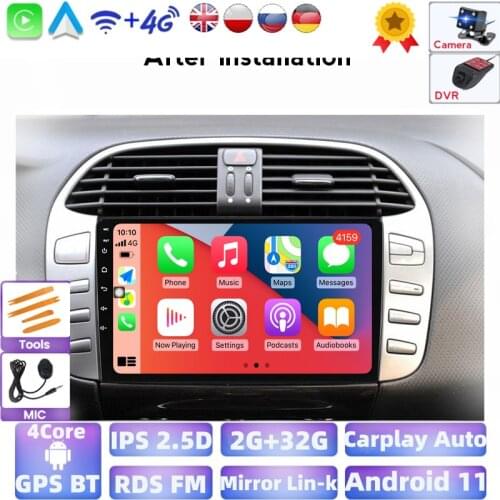 Android 2G+32G IPS For Fiat Bravo 2007 2008 2009 2010 2011 2012 Car Radio Multimedia Video Player Navigation GPS