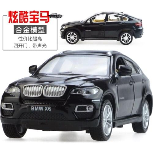 1:32 high simulation X6 alloy car model SUV with sound and light back to childrens toys for children gifts