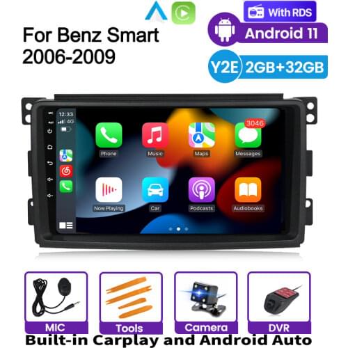 Car DVD Multimedia Player For Mercedes/Benz Smart Fortwo 2005 2006 2007 2008 2009 2010 WiFi BT Radio Stereo GPS Support Russian