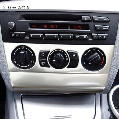 Car Styling For BMW 1 Series E81 coupe Center Console Audio Button Volume MENU Air outlet Knob Frame CD panel Cover Sticker Trim
