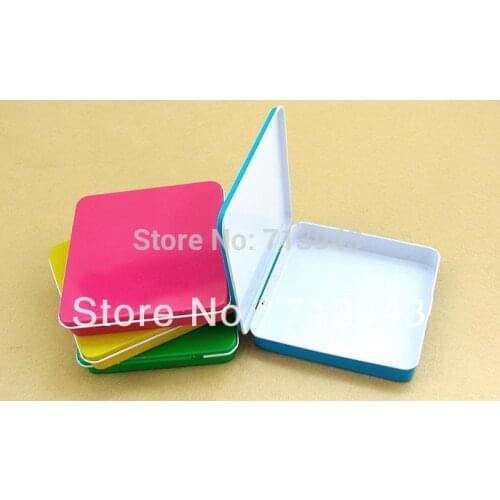 Free shippng/100x95x17mm small tin box with hinge/cigarette tin box/name card case/metal case with 5 colors