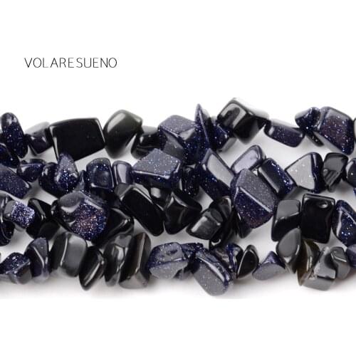 Irregular Blue Sand Stone Freeform Chip Gravel Natural Loose Beads 16” Pick 3-5-8-12m Spacer Beads For Bracelet Jewelry Making