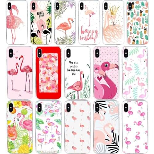221H Hot Flamingo Phone Cases Summer Flamencos Pattern Soft Silicone Tpu Cover phone Case for iphone 5 5s se X XR XS Max case
