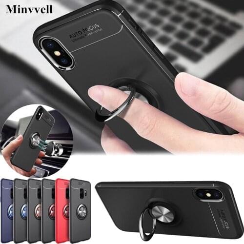 Magnetic Car Holder Case for Xiaomi Mix 2s 6X A2 Lite 8 Redmi Note 5 Pro S2 Case Finger Ring Matte Cover for Xiaomi Max 3 Capa