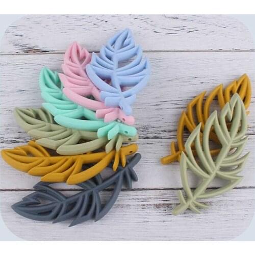 Baby Tree Leaf Silicone Bead Teether Newborn Molar Soother Infant Teething Chewing Toy Shower Gifts