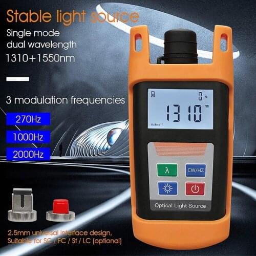 FTTH Handled Mini Optical Fiber Power Meter and Optic Light Source Singlemode 1310/1550nm FTTH Test Tool OPM Tester AUA-1315