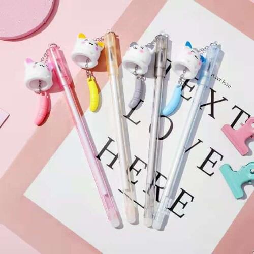 Kawaii Cute Cartoom Cat Bell Gel Pen For Kids School Office Stationery Ballpoint Writing Pen 1PCS School Accessories