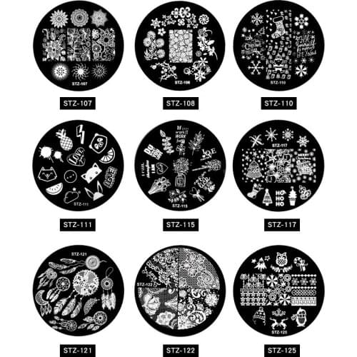 Round Stainless Steel Nail Stamper Template Tiger Leopard Eye Nail Art Image Plate Nail Art Print Stencil Nail Printing DIY Tool