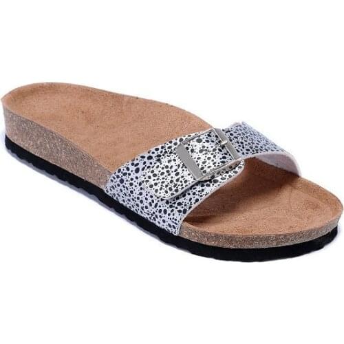 Summer popular cork rubber sole leather sandals high quality light weight outdoor leisure beach slippers