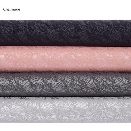 Lychee Life 29x16cm Lace PU Fake Leather Fabric High Quality Synthetic Leather DIY Material For Handbag Hair Accessories