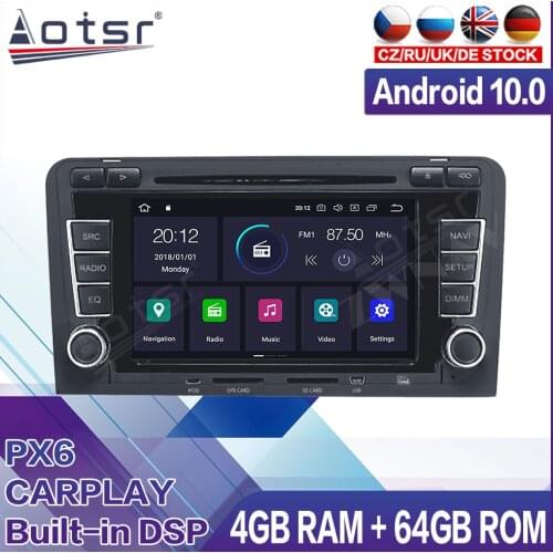 4+64G Android Radio Tape Recorder Video Car Multimedia Player Stereo For Audi A3 S3 2003 - 2013 Head Unit GPS Navigation No 2din