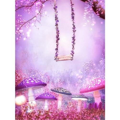 Dreaming Mushroom Garden Photography Backdrops Digital Photo Background Kids Photo Studio Props camera fotografica