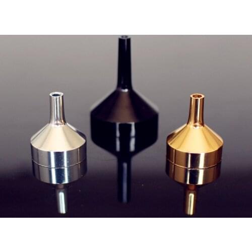 50pcs/lot Metal Small Aluminum Mini Funnel For Perfume transfer Diffuser Bottle Mini Liquid Oil filling Lab Silver Gold Black