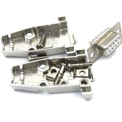 DB9 Metal Connector Female/Male Adapter Series Connector D-Sub Plug COM Gold-Plated Copper Contactors 9 Pin 2Row Port Socket