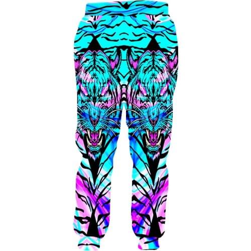 UJWI New Casual Sweat Pants Women/men 3d Digital Print Colorful Tiger Sweatpants Unisex Casual Loose Oversized Pants Suppliers