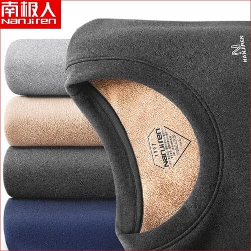 Mens thermal underwear men thickened and fleece self-heating and fat winter large size anti-cold youth suit