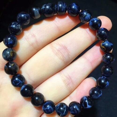 Genuine Natural Blue Pietersite Gems Stone Round Beads Bracelet Women Men Powerful Stretch 8.5mm Crystal Bracelet AAAA