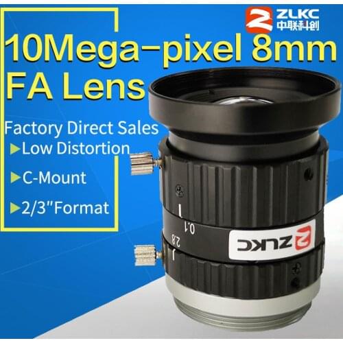 10MegaPixel C Mount 8mm 2/3"FA Machine Vision fixed focal length lenses Industrial camera manual Iris CCTV Lens low distortion