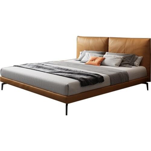 Master Bed Simple Modern Bedroom Double Bed Italian Leather Bed