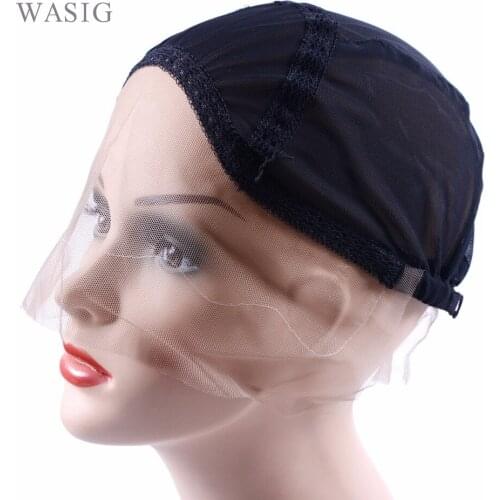 1 Pc Black Color Lace Front Wig Cap for Making Wigs with Adjustable Strap Glueless Weaving Cap Wig Caps