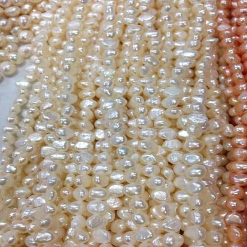Freshwater pearl white pink purple 6-7mm 14" wholesale nature loose beads DIY jewelry