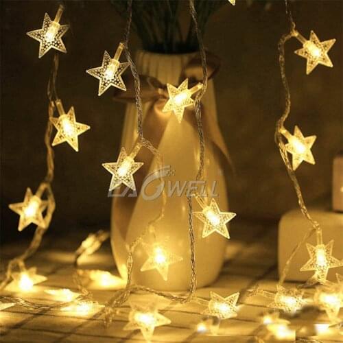 Warm White Christmas Fairy String Light DC12V 100LED Transparent Line Stars Wedding Valentines Day Party Wedding String Lamp