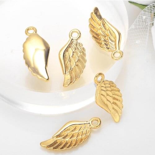 Handmade DIY Semi-Finished Products Jewelry Accessories Materials Little Wing Pendant Feather Wing Metal Pendant Pendant