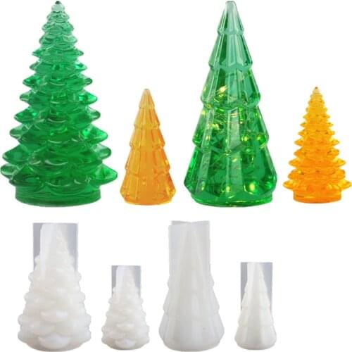 Christmas tree Resin Silicone Mold Small Night Lamp Set Creative Mirror Silicone Mold DIY Crafts Listing Christmas Decoration