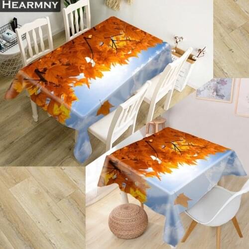 HEARMNY Maple leaf Tablecloth 3D Oxford Fabric Square/Rectangular Dust-proof Table Cover For Party Home Decor TV Covers