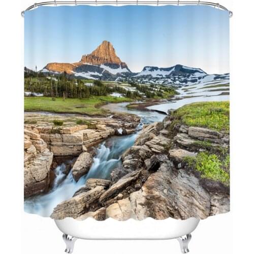 New 3D Shower Curtains Desert Highway Pattern Bath Curtain Waterproof Washable Polyester Fabrics Bathroom Curtains Products